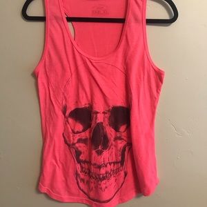 Hot Pink skull tank top